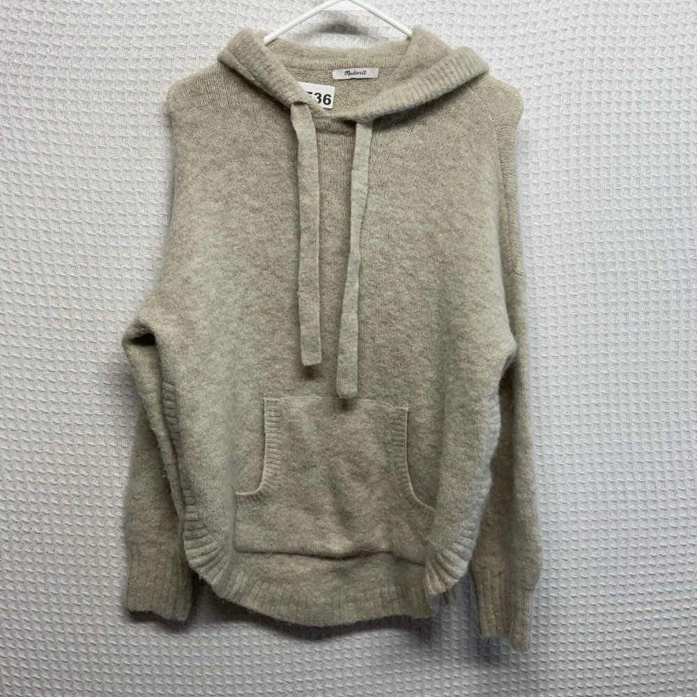 Madewell Womens Sweater Size Medium M‎ Wilmington Hoodie Oatmeal/Off White - Picture 2 of 12
